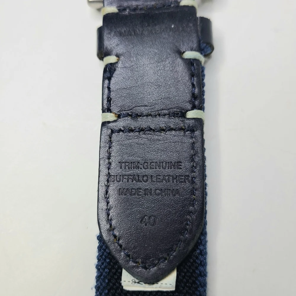 Banana Republic Buffalo Leather Trim Stretch Canvas Golf Belt